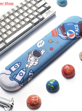 Keyboard Wrist Rest Pad Support Mousepad Blue Color Astronau