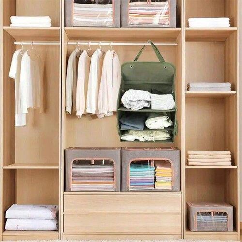 Clothes Storage Bag 3-Layer Organizer Bag With Side Pockets