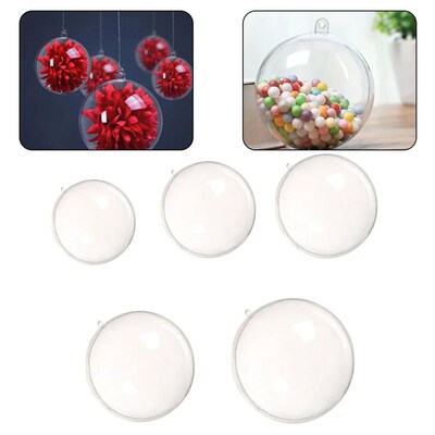 10PCS Christmas Tree Ball  Baubles Decor Clear Plastic Acryl