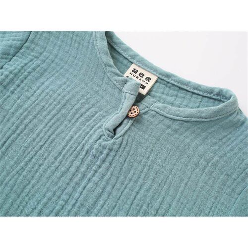 0-5Y Boys Girls Clothing Sets Summer Solid Cotton Linen T-sh