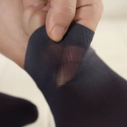 Men Ice Silk Socks Summer Spring Ultra-thin Socks Solid Busi
