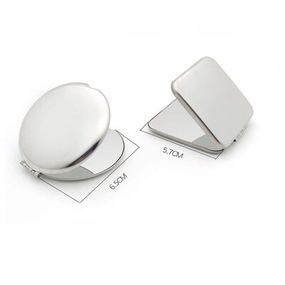 1pcs Portable Women Stainless Steel Makeup Mirror Hand Pocke