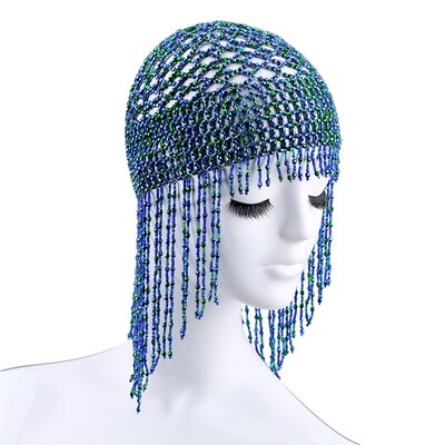 Girls Women Exotic Cleopatra Beaded Belly Dance Head Cap Hat