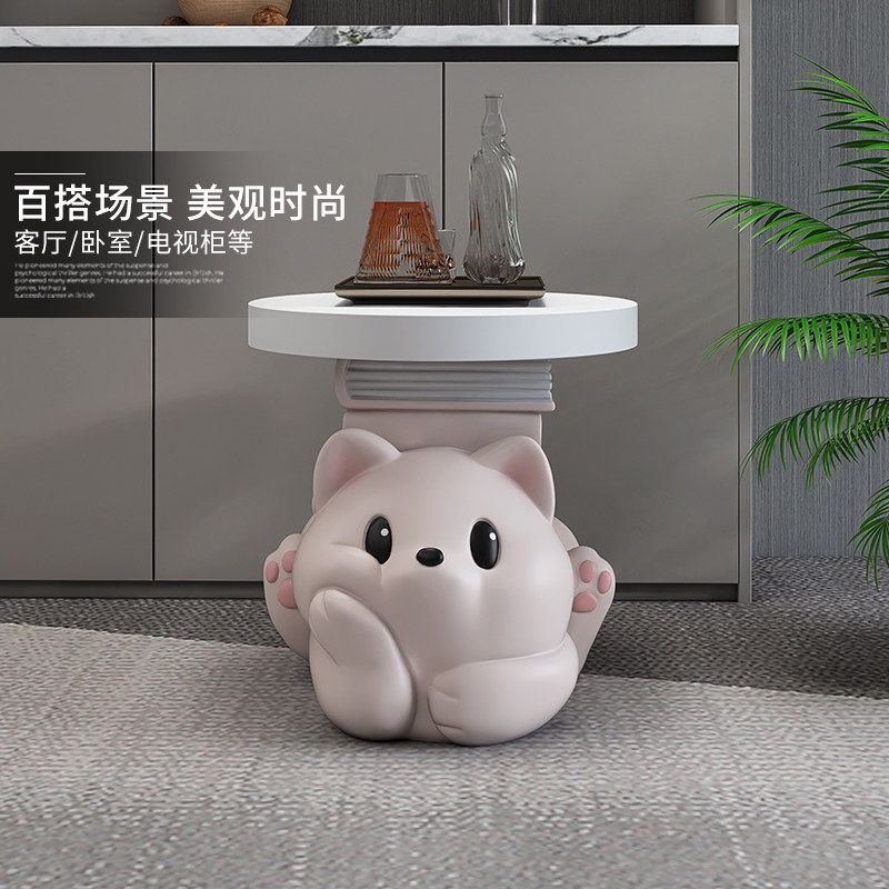 奶油风猫咪摆件茶几客厅家用边几装饰电视柜家居饰品乔迁新居礼品,家居饰品,装饰摆件,淘宝优惠券,粉丝福利购,淘宝优惠卷