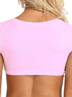 Sexy Summer Women Party Tank Tops Cropped Short Sleeve Cotto