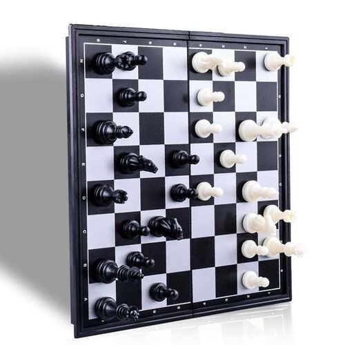 Magnetic Chess Backgammon Checkers Set Foldable Chess Board