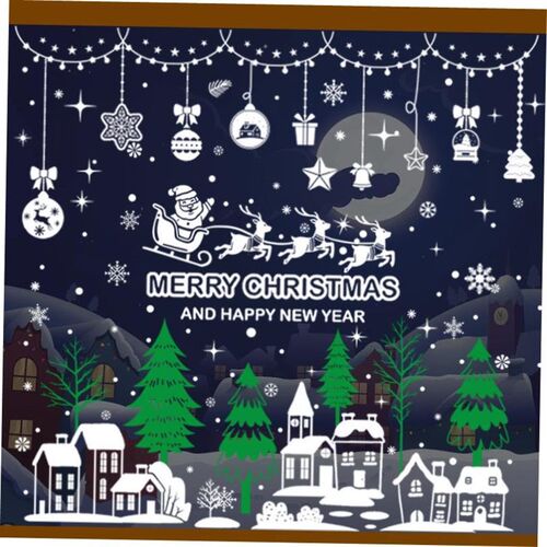 Christmas Decorations Glass Stickers Christmas Stickers Sant