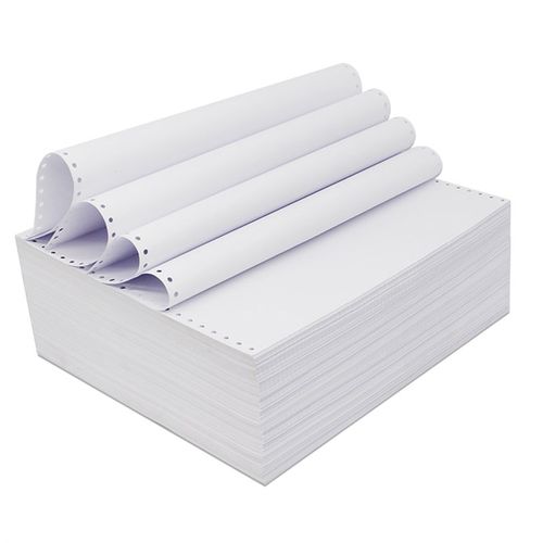 财务会计记账空白针式凭证打印纸针孔连打克单层二等分收据定制