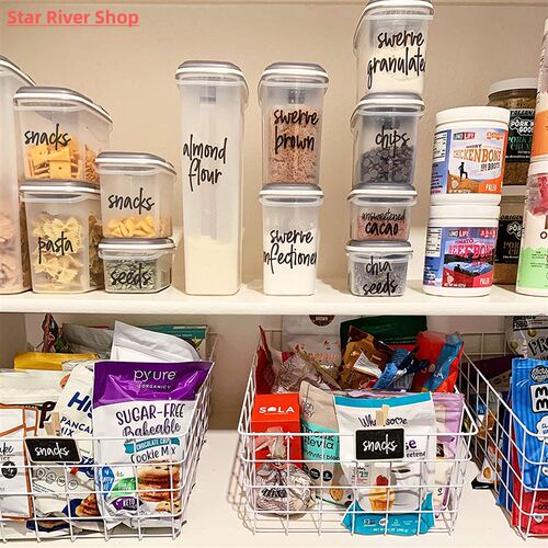 170PCS Pantry Label Printed Home Containers Jars Bottles Tag