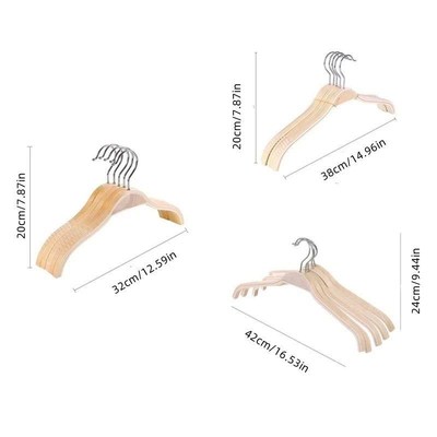 1PCS Wood Coat Hangers Non-Slip Design Clothing Hanging Rack