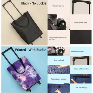 Trolley Bag Collapsible Shopping Cart with Wheels Reusable