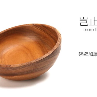 Wooden large salad bowl instant noodle bowl soup rice bowl