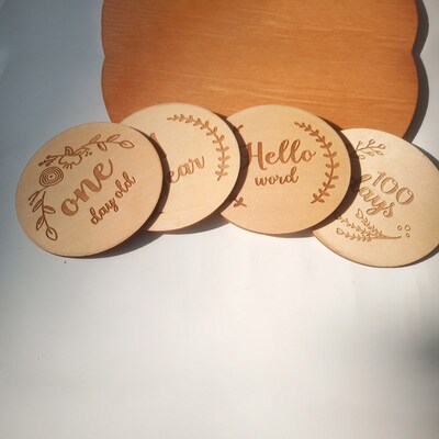 14 Pcs Newborn Milestone Blocks Wooden Commemorative Baby Bi