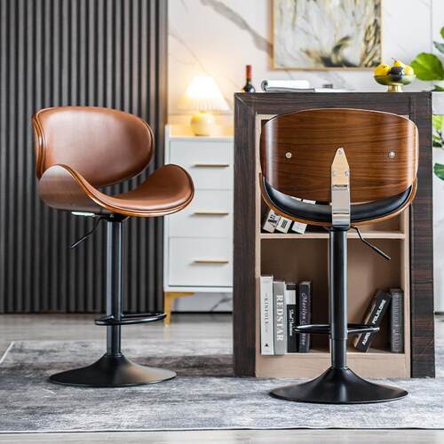 European leather bar stool; Cash register chair; High stool