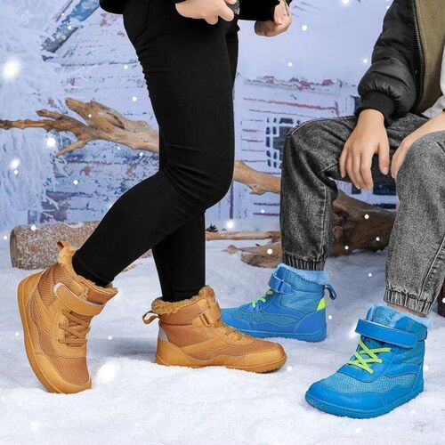 Boys Girls Winter Snow Boots Wide Toe Barefoot Insulated Wat