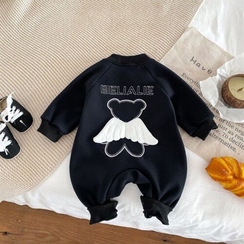 Winter Thickened Baby Rompers Infant Thickened Onesie for Co