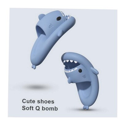 4CM Soft Man Women Shark Slippers Summer Beach Slides Anti-S