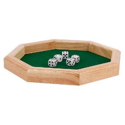 All-purpose Wooden Octagonal Tray Felt Lined for Dice