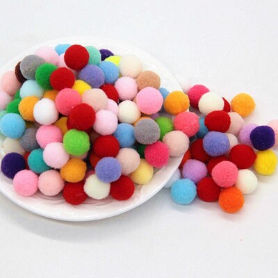 100Pcs 10/15/20/25mm Mini Fluffy Soft Pom Poms Pompoms Ball