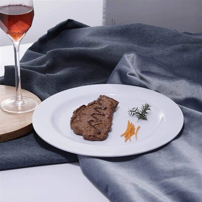 White Round Plastic Plates-Disposable Dinner Plates Cake Pla