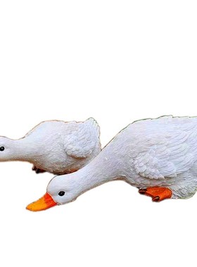 园艺庭院池塘水池假山鱼缸装饰造景布置仿真动物大号喝水鸭子摆件