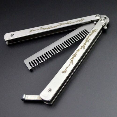 Foldable Comb Stainless Steel Practice Training Butterfly Kn