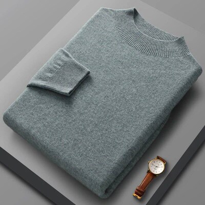 Autumn Winter Seamless Readymade Garments Mens Half High Ne
