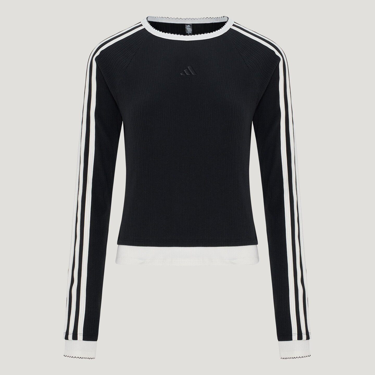 阿迪达斯 (adidas)DCE RIB LS TEE 修身休闲长袖T恤女子LD8789