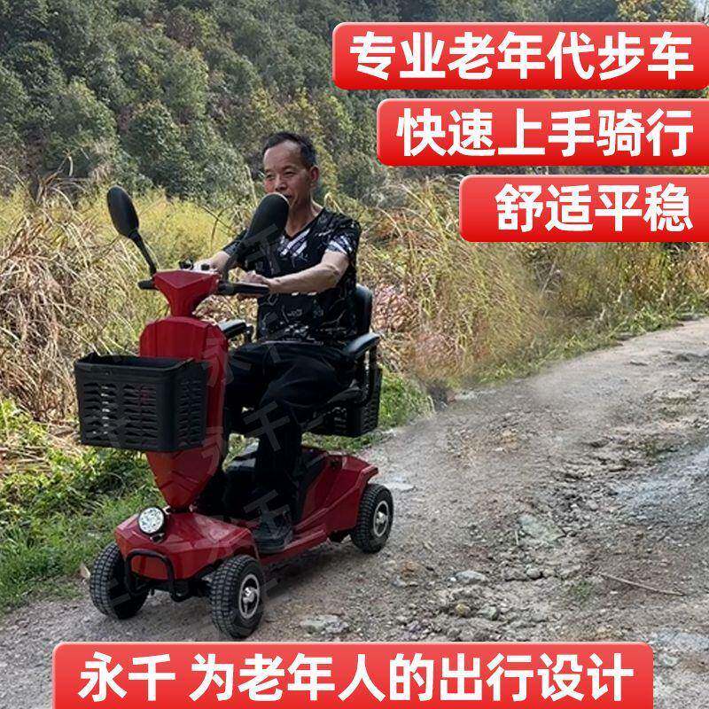 老人代步车力四轮残疾双人人老年助车家车用小型电瓶低见详情速折
