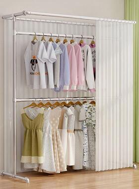 镀锌厚管晾衣架落地立式加室CD100391内新款室阳钢台简易挂帘双层