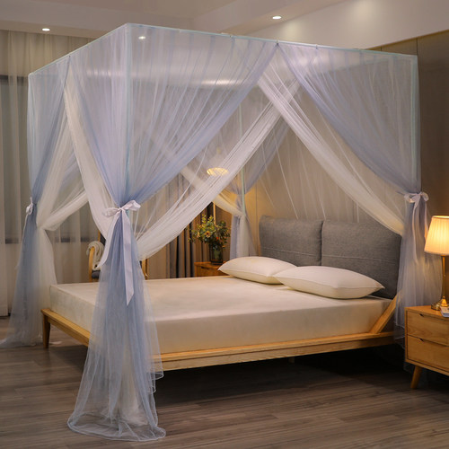 A类蚊帐双层纱家用宫廷落地式支架三开门夏天儿童加密公主风烤漆