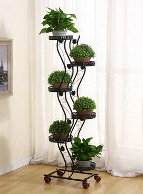 花子移NOG多层可动推拉带省空间花架阳架台客轮厅落地花架子室内