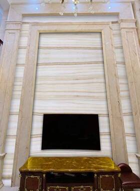 直纹白玉大理石背景墙石材画别修墅装天然82824石板奢石玉石