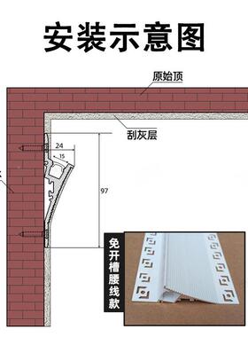 洗墙线灯性回灯2496槽铝合金上发光光灯免开槽线条可调光高向亮度