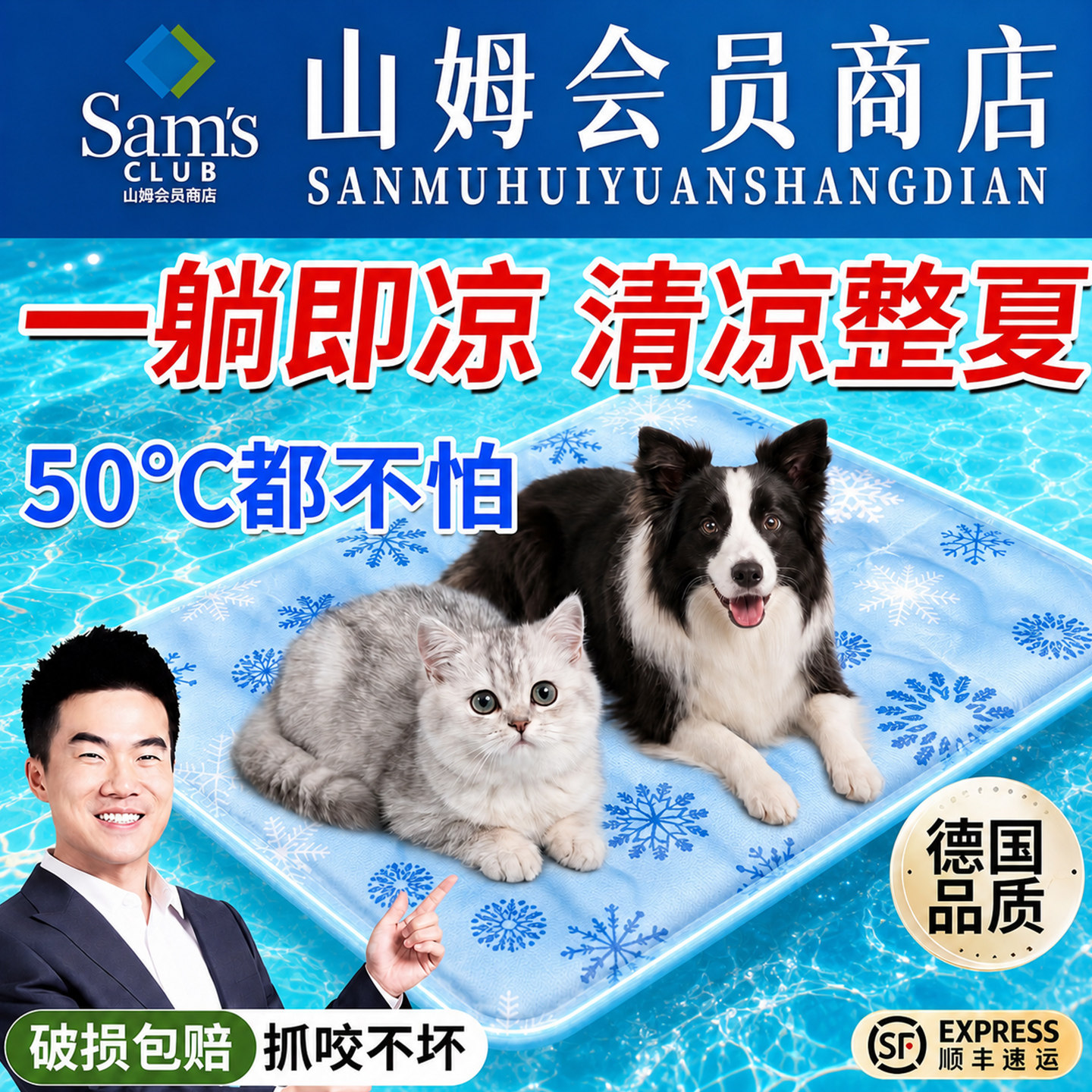 RARU宠物凉冰垫狗狗猫咪凉席垫子夏天专用冰床睡地垫降温用品冰窝