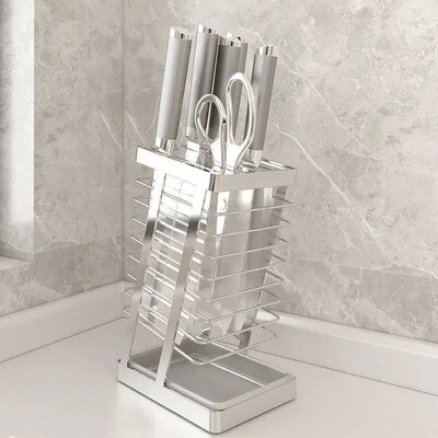 Stainless Steel Kitchen Knife Stand Tool Holder Large Capaci