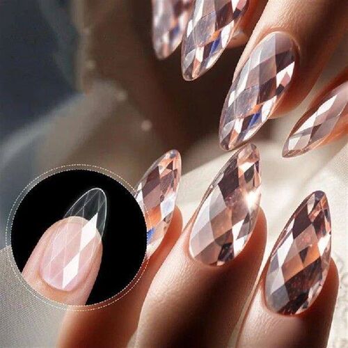 140/120pcs Diamond Almond Nail Ballet False Nails Acrylic