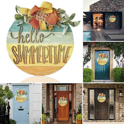 Hot Summer Welcome Door Hanger Wood Welcome Sign Rustic