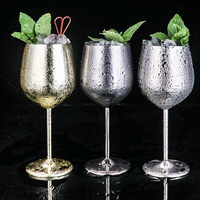 Stainless Steel Wine Glass Goblets Champagne Goblet Cocktail