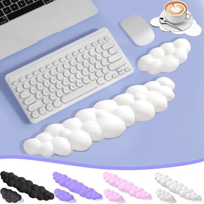 Cloud Shape Wrist Rest Pad Anti-Slip Desk Mat Memory Foam Pa