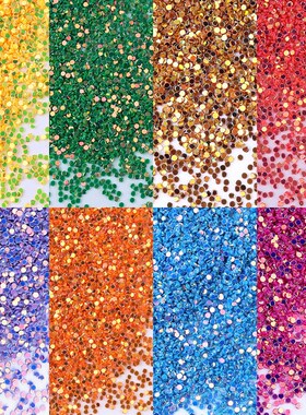 10g 1mm Round Sequins PVC Loose Sequins Crafts Confetti Pail