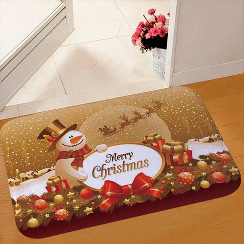 Christmas Door Mat Santa Claus Outdoor Carpet Merry