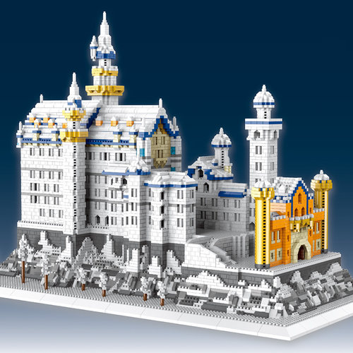 8288pcs City Famous Architecture Snowing Swan Castle Diamond