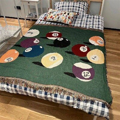 Billiards Knitted Blanket Throws Sofa Bedspread Casual