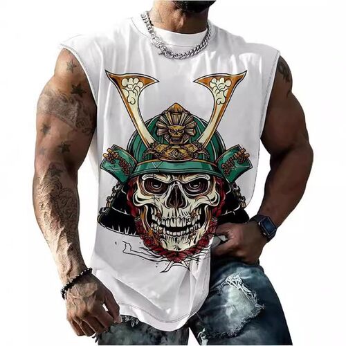 Mens Youth Mens Loose Vest Spider Pattern Print rendy Casu