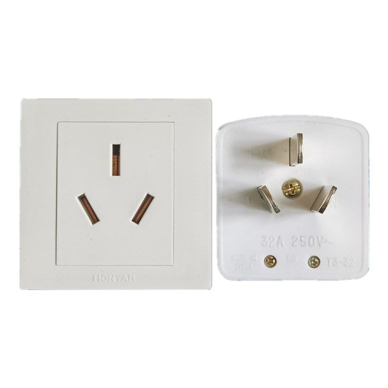 鸿雁32安插座插头三孔空调电热水器新能源汽车充电桩专用面板8,电子/电工,插头,淘宝优惠券,粉丝福利购,淘宝优惠卷