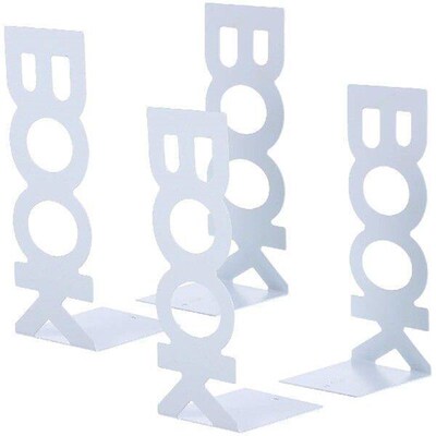 4 Pcs Book Baffle Ends Holders for Shelves Strip Bookends