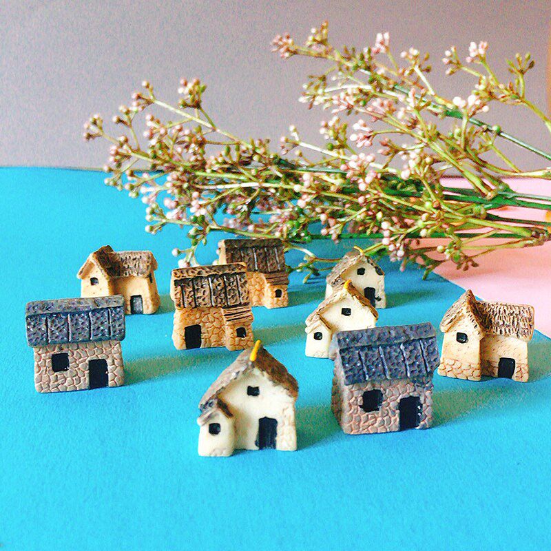 New~9 pcs mini house/little rees/miniatures cottage/shabby /