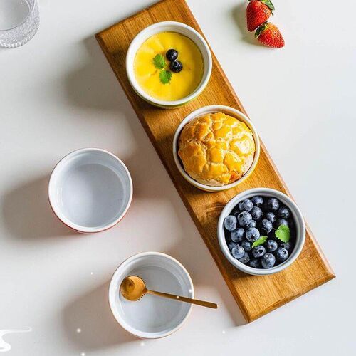 6pcs/set White ceramic ramekin baking bowl pudding bowl cup