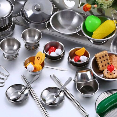 25pcs MINI Kitchen Utensils Toys Set For Kids Girl Stainless